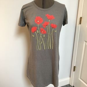 Instant Message gray t-shirt tunic / dress